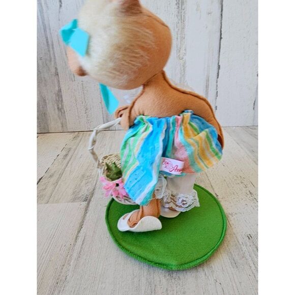 Annalee bear parade spring‎ Easter basket 1996 vintage flowers girl - Picture 3 of 8